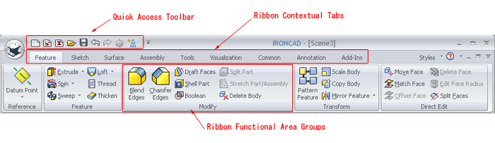 Fluent Ribbon Interface